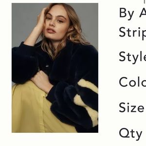 ISO Anthropologie sporty stripe faux fur jacket